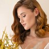 Amabro Mini Bobby Pins, 50PCS 1.37 Inch Small Wavy Hair Pins Metal Hair Clip Hairpins for Women Gilr Kids Buns Long Straight Curly Hair All Hair Types(Gold)