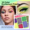 FeiCuiYun 16 Colors Eyeshadow Palette,Matte&Glitter&Shimmer Eyeshadow Makeup,Naturing-Looking,High Pigment Waterproof Eye Shadow Palette Makeup, 100% Cruelty-free (01#Green Series)