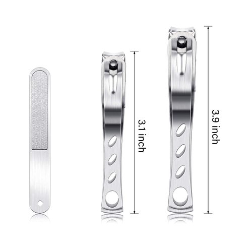 Mudder 3 Pieces 360 Degree Rotary Nail Clippers Set, Stainless Steel Fingernail Toenail Clippers Trimmer and Cutter with Nail File, Easy Grip Nail Cutter Gifts for Men and Women