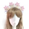 ujktvba Christmas Snowflake Headband Pink Xmas Snowflake Glitter Headband Christmas Costume Hair Accessories Hair Hoop Crown for Women Adults Kids Party Supplies Christmas Gift