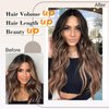 AISI BEAUTY Clip in Hair Extensions for Women Long Wavy Synthetic Brown Highlight Hair Extension 20 Inch 4PCS Natural Thick Hairpieces (Brown Mixed Blonde)