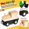 Halloscume 12 Pcs Magnetic Wooden Trains Unpainted Train Cars Unfinished Train Party Decorations for Operation Christmas Birthday Party Train Theme Crafts Supplies(Rustic)