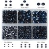Bymitel 5000 Pieces 6 Mixed Sizes Glue Fix on Glass Rhinestones Round Crystal Gems Flatback for DIY Jewelry Making with one Picking Pen(6-Sizes 5000PCS, Montana)