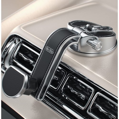 Bestrix Premium Magnetic Phone Mount for Car – Car Phone Holder Mount [Powerful Magnets & Upgraded Suction] Fits All Cars, Installs in Seconds – Holds All Phones Including 6.7" (Black)