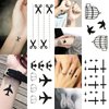 Oottati 30 Sheets Small Cute Temporary Tattoos Kit - Black Foot Print Camera Elephant Star Diamond Cross Bird Cat for Kids Women Men
