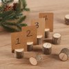 Toncoo Wood Place Card Holders, 20Pcs Premium Rustic Table Number Holders and 30Pcs Kraft Table Place Cards, Wood Photo Holders, Ideal for Wedding Party Table Name and More