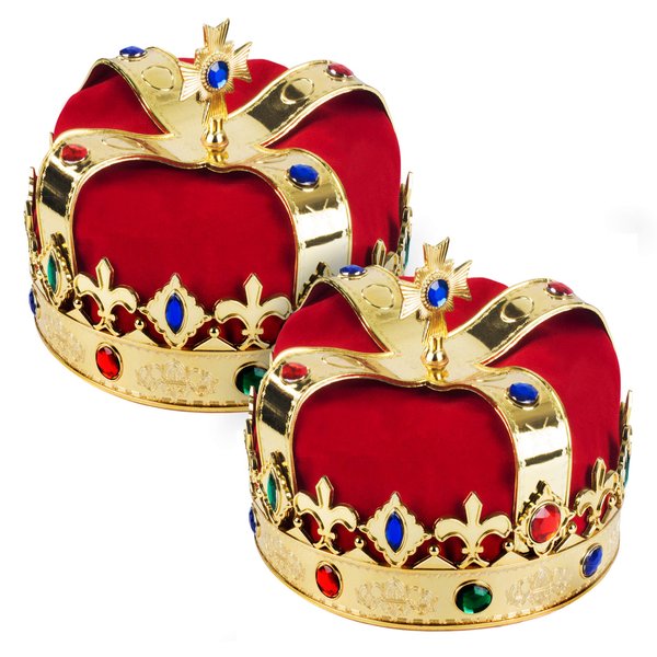 King Crown for Kids - Dress Up Hats - Gold King Crown - 2 Pack - King Costume by Funy Party Hats
