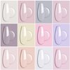 AIMEILI Transparent Jelly Milky White Sheer Pink Nude Gel Polish Kit, Soak Off Sheer Gel Nail Polish Set Of 12pcs X 8ml - Kit Set 3