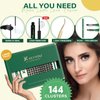 DIY Lash Extension Kit KEYYOU 144pcs Lash Clusters Eyelash Extension Kit with Mascara Brush Bond and Seal Lash Glue Remover Lash Applicators Lash Brush Clean Pad for DIY Lash Extensions (Y02 Kit)