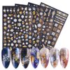 Christmas Nail Stickers, 3D Metal Gold Snowflake Nail Decals White Snowflake Elk Snowman Santa Claus Tree Christmas Bell Xmas Winter Nail Art Design for Women Kids(8Sheets)