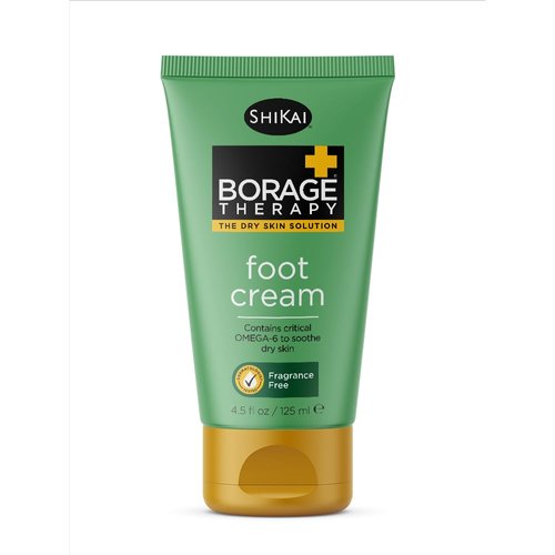 SkiKai Borage Therapy Foot Cream (4.2 oz) | Fragrance-Free Moisturizer Lotion | Healing Care for Dry, Cracked Heels | With Borage Seed Oil