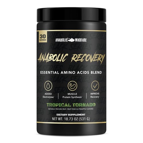 Anabolic Warfare Anabolic Recovery Essential Amino Acid Blend - Post-Workout Recovery & Premium Hydration to Build Muscle (Tropical Tornado, 30 Servings)