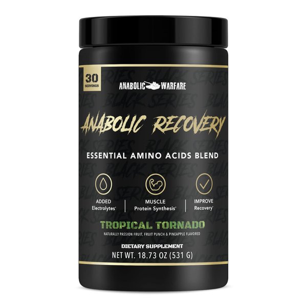 Anabolic Warfare Anabolic Recovery Essential Amino Acid Blend - Post-Workout Recovery & Premium Hydration to Build Muscle (Tropical Tornado, 30 Servings)