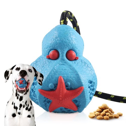 MONDOTOY Dog Chew Toy,Durable Rubber Slipper Toy for Puppy,Dog Tough Toys for Pet Training and Cleaning Teeth,Interactive Puppy Toys Aggressive Chewers Small Meduium Breed, (RedBlue)
