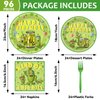 96pcs Funny Pickle Party Plates and Napkins for Kind of A Big Dill Birthday Party Supplies Dill Cucumber Themed Paper Dessert Plates Cartoon Pickle Tableware Set for Kids 24 Guests Party Decorations