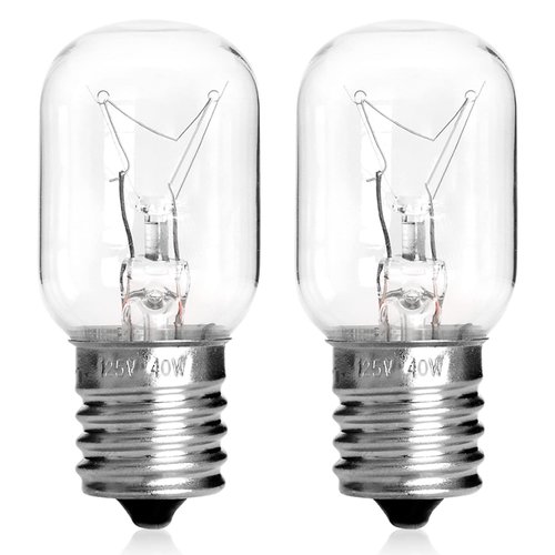 Belleone Microwave Light Bulb for Whirlpool, 8206232A Light Bulbs for Maytag GE Kenmore Over Range Hood, Kei 125V 40W, Microwave Bulbs Over Stove, 2 Count
