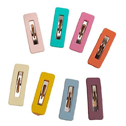 Aeyistry 8 Pcs Rainbow square clips Hair Clips Snap Barrette Accessories Rectangle Headwear Hair ...