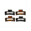Kàllos 3.5 inch Twin Shade Hair Claw Clips, Elevate Your Style with Metallic Shine, Timeless Elegance, and Modern Shapes. (Black&Brown)