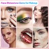 Shynek 3600Pcs Gems Rhinestones with Makeup Glue, Tweezers Dotting Tools for Face Nail Art Body Hair Eye Jewels Crafts Decoration