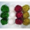 PETFAVORITES Bushy Sparkle Ball Cat Toy, Interactive Glitter Pom Pom Cat Toy Balls for Kittens, 8 Pack.
