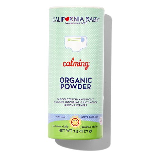 California Baby Organic Baby Powder Talc-free | USDA Certified Organic | Talc Free Baby Powder | Body Powder for Men | Absorbs Moisture & Anti-Chafing | Diaper Powder for Sensitive Skin | 2.5oz / 71g