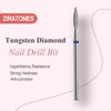 ZIRATONES Cuticle Nail Drill bit with Case for Manicure and Pedicure, Russian Electric File bits, Diamond E-File, Flame (Drop), Non Painful Efile for Nail Salon Manicure(Medium)