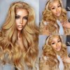 UMEGOOD 200% Density Honey Blonde Wig Human Hair 13x6 HD Transparent Lace Front Wigs Human Hair Hair Pre-Plucked 13x6 Blonde Body Wave Glueless Light Brown Lace Front Wigs Human Hair