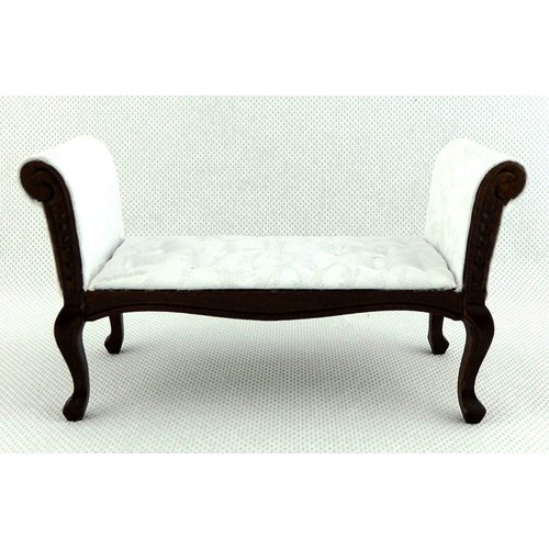 Melody Jane Dolls Houses Mahogany White Long John Bed End Stool Bench Miniature Furniture