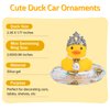 wonuu Car Duck Decoration Dashboard Ornament for Dashboard Decoration Rubber Accessories with Pearl Necklace Crown Mini Swim Ring and Sunglasses