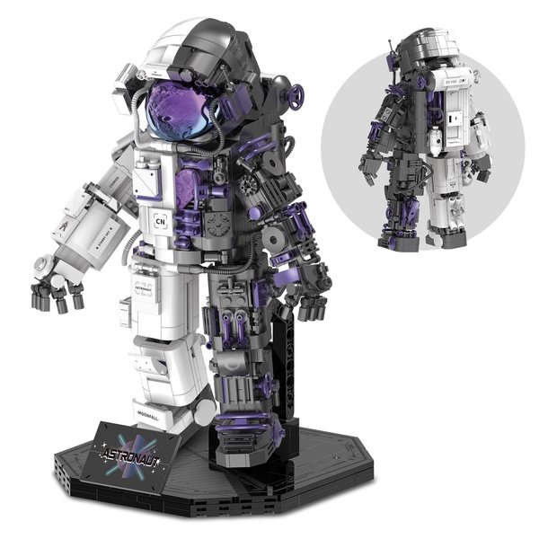 Finger Rock Space Astronaut Building Set for Adults, Semi-Mechanical Astronaut Action Model with Display Stand for Office Home Decorations, Spaceman Toys Gifts for Kids 8-14 Boys Girls