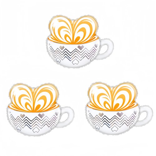 CYMYLAR 3 Pcs Coffee Latte Balloons/Coffee Birthday Party Decorations/I Love You A Latte/Coffee Booth Decoration/Coffee Lovers Party Decorations/Wedding/Coffee Bar Wall Table Decorations/Adults Party