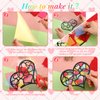 Yeaqee 24 Pack DIY Suncatcher Paper Crafts Stained Glass Effect Paper Suncatchers, 700 Tissue Papers, Window Art Arts and Crafts for Party Favors Toys(Heart)