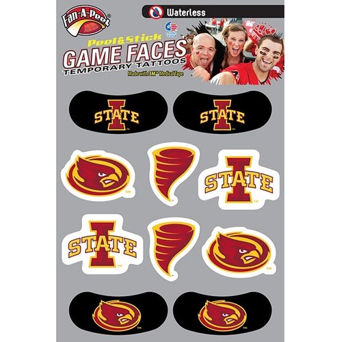 Iowa – Waterless Peel & Stick Temporary Tattoos – 10-Piece Combo – 6 Spirit Tattoos & 4 Eye Strips