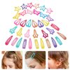 Healeved 36PCS Hair Clips for Girls Snap Hair Clips Non Slip Star Heart Butterfly Barrettes Toddler Hair Pins Metal Hair Clips Hair Barrettes for Women Girls Hair Accessories
