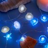Ocean Themed Marine Life Lights,Beach Sea String Lights, Beach Aquarium Décor Sea Turtle Seahorse Starfish Giant Clam String Lights, Battery or USB powered,10ft 30 LEDs Themed Marine Life Lights (B)