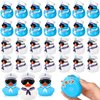 Shappy 24 Pcs Cruise Duck Bulk with Sunglasses Sets 2 x 1.9 x 2.4 Inch Mini Sailing Rubber Ducks Summer Cruise Ship Toy Squeaky Duck Bath Party Toy Duckies for Birthday Party Favors (Blue,White)