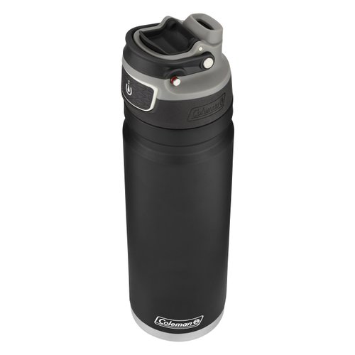 Coleman AUTOSEAL FreeFlow Stainless Steel Water Bottle, Black, 24 oz