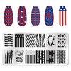 WOKOTO 6Pcs Fourth of July Nail Stamping Plates for Nail Art Stamping Plates Independence Day Nail Plates for Women Nail Art Design Stamp Plates American Flag Nail Stamp Plates Nail Templates