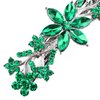 Vintage Crystal Hair Barrettes,Sparkly Glitter Crystal Rhinestones Flower Hair Clips French Style Hairpin Hair Accessories for Women Girls (Green)