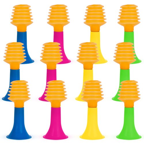 ArtCreativity Toy Trumpet Party Blowers - Set of 12 Noise Makers - Party Noise Makers for Kids in Assorted Bright Colors - Party Horn Noise Makers for Sporting Events, Pep Rallies, and More