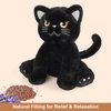 SuzziPals Microwavable Grumpy Black Cat Stuffed Animals Lavender Scent, Heated Stuffed Animals Heating Pads for Cramps & Pain, Black Cat Plush for Bedtime Cuddle Warming Stuffed Cat Stress Relief Gift