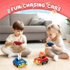 snookids 2 Pack Remote Control Cars for Toddlers and Kids with Detachable Figures, Lights and Music, Toys for Boys and Girls Age 3 4 5 6 Year Old