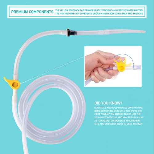 PE Replacement Silicone Enema Hose Assembly. Suitable for Coffee and Water Colon Cleansing. 6.75 Foot Long Hose. by Premium Enema