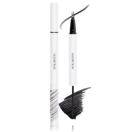 DAGEDA Eyebrow Gel and Liquid Eyeliner, Microblade Eyebrow Pen Double Tip Lower Eyelash Pencil, Waterproof Brow Gel Bottom Lashes Pen for Eye Makeup, Long-Lasting Eyebrow Color, 01 Taupe Black