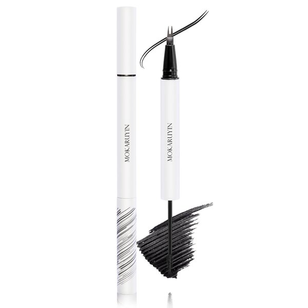 DAGEDA Eyebrow Gel and Liquid Eyeliner, Microblade Eyebrow Pen Double Tip Lower Eyelash Pencil, Waterproof Brow Gel Bottom Lashes Pen for Eye Makeup, Long-Lasting Eyebrow Color, 01 Taupe Black