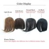 Dsoar Side Bangs Clip in Real Human Hair Bang Natural Clip on Straight Fringe Hair Extensions(Natural Black Color)