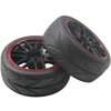 ShareGoo 12mm Hex Wheel Rims & OD 2.59" Rubber Tires for RC 1/10 On-Road Touring Car