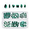 90Pcs Green Nail Rhinestones 6 Shapes Emerald Green Cute Nail Gems Flatback Heart Rhinestones K9 Glass Stones Nail Art Diamonds Crystals jewels Nail Charms for Arylic Nails Face Eyes Makeup DIY Crafts