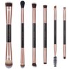 Double Sided Makeup Brushes, Docolor 6Pcs Double Ended Eyeshadow Brush Set Professional Eye Makeup Brushes Set Foundation Eyeshadow Blending Eyebrow Travel Make Up Brushes Kits