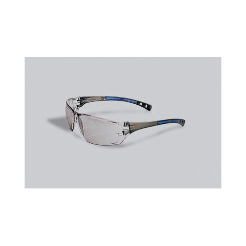 Radnor Cobalt Classic Series Safety Glasses With Charcoal Frame, Clear Indoor/Outdoor Lens And Adjustable Temple
